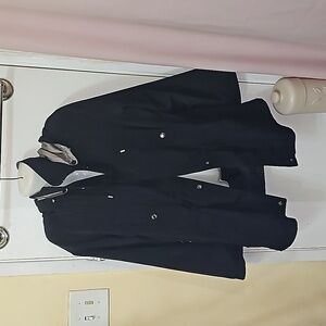 Vintage windbreaker jacket black hooded zip up pockets